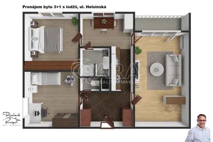 Pronájem bytu 3+1, Tábor, Helsinská, 68 m2