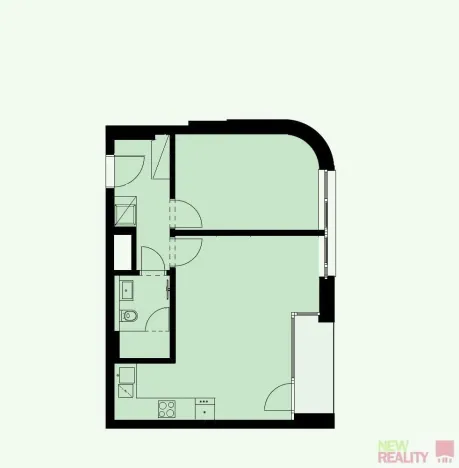 Pronájem bytu 2+kk, Praha - Radlice, U Komína, 47 m2