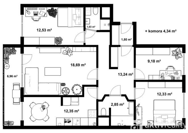Prodej bytu 4+1, Praha - Černý Most, Šromova, 95 m2