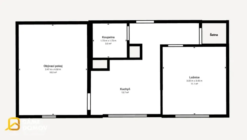 Prodej bytu 2+1, Hrušovany u Brna, Sídliště, 58 m2