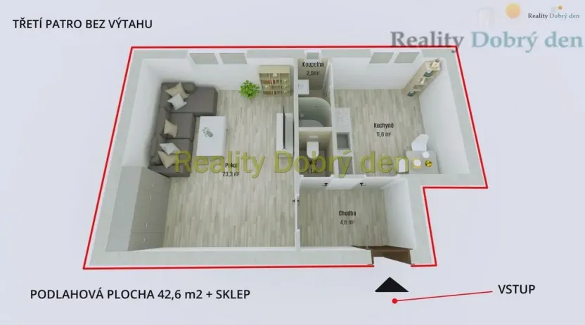 Pronájem bytu 1+1, Opava, Sokolovská, 42 m2