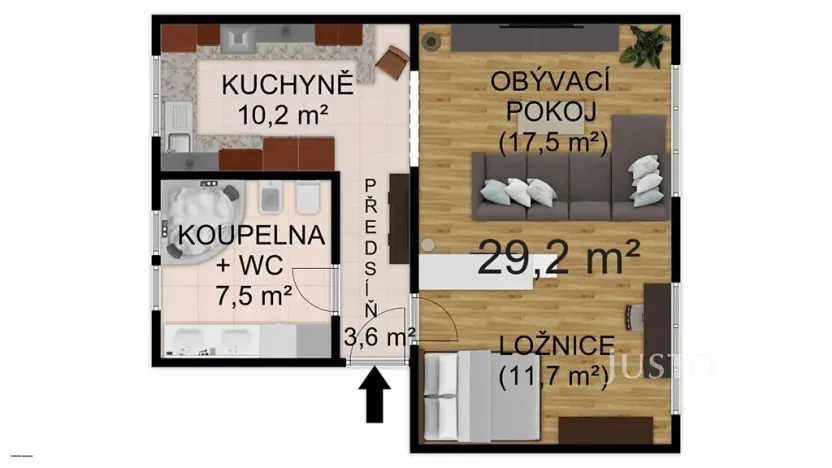 Pronájem bytu 1+1, Písek, Smetanovo nám., 55 m2