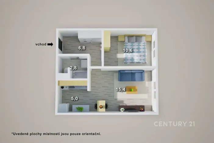 Prodej bytu 2+kk, Teplice, V závětří, 41 m2