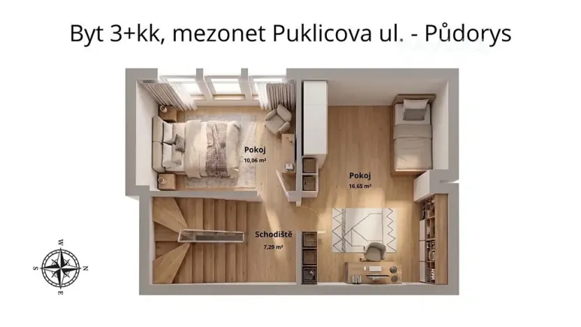 Prodej bytu 3+kk, České Budějovice, Puklicova, 88 m2