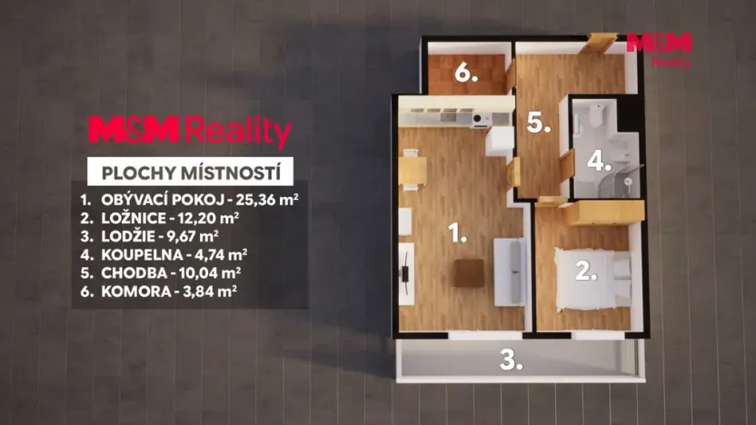 Prodej bytu 2+kk, Praha, Na břehu, 56 m2