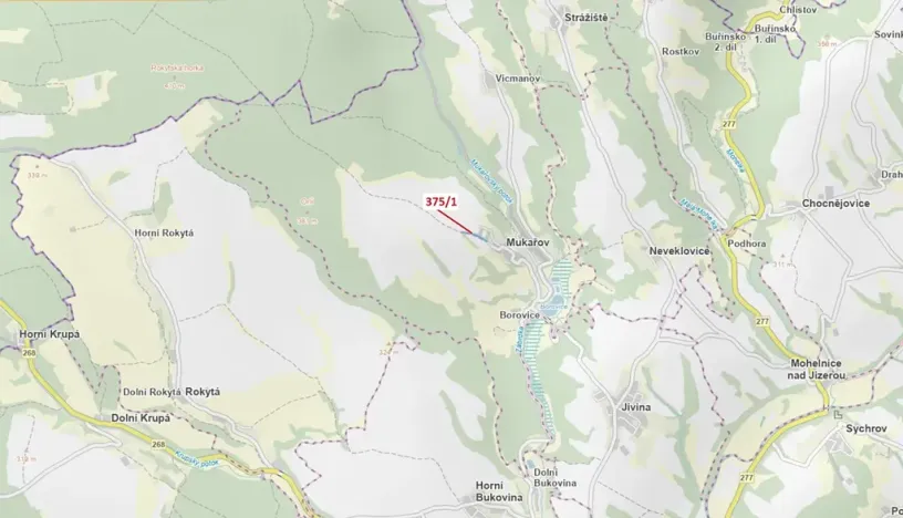 Dražba pozemku, Mukařov, 2892 m2