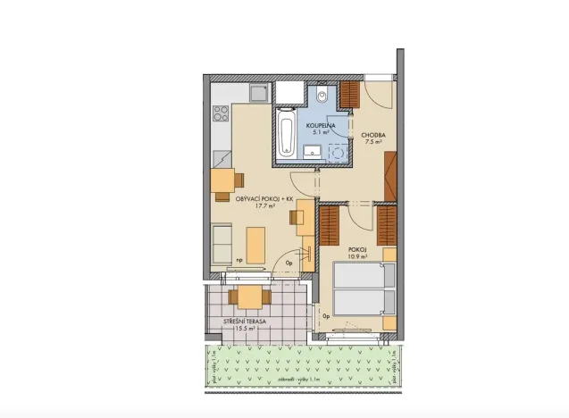 Prodej bytu 2+kk, Praha - Stodůlky, Svitákova, 43 m2