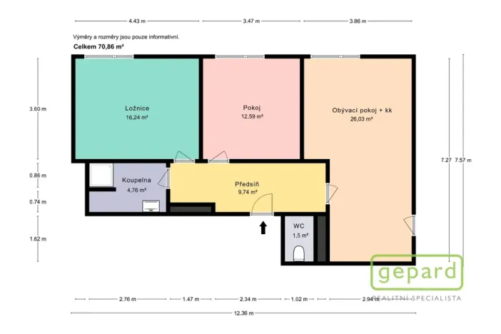 Prodej bytu 3+kk, Mníšek pod Brdy, Ke škole, 73 m2