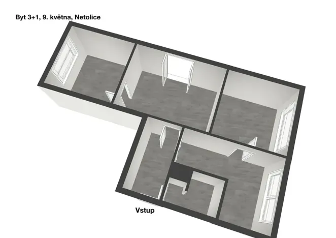 Prodej bytu 3+1, Netolice, 9. května, 63 m2