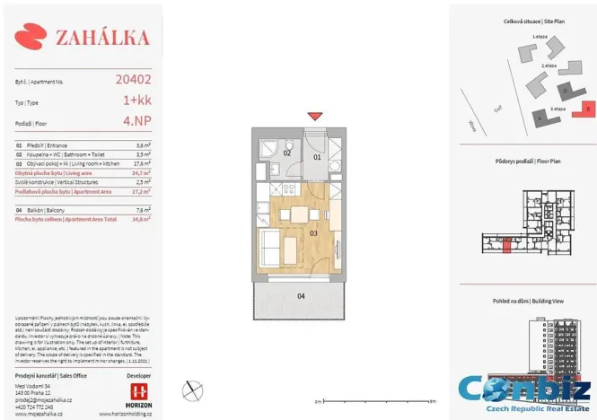 Pronájem bytu 1+kk, Praha - Modřany, Mezi vodami, 35 m2