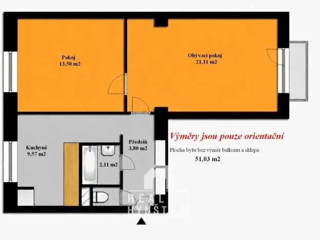Prodej bytu 2+1, Adamov, Komenského, 52 m2