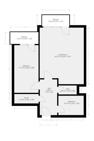 Pronájem bytu 2+kk, Praha - Kunratice, Muškova, 52 m2