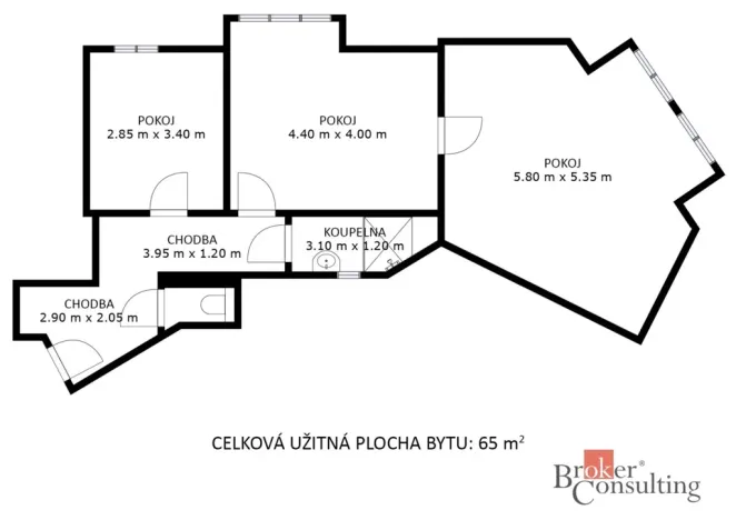 Prodej bytu 2+1, Brno - Černovice, 65 m2