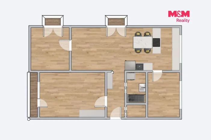 Prodej bytu 4+kk, Kutná Hora - Hlouška, Masarykova, 67 m2