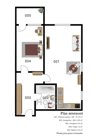 Prodej bytu 2+kk, Praha - Michle, V dolině, 49 m2