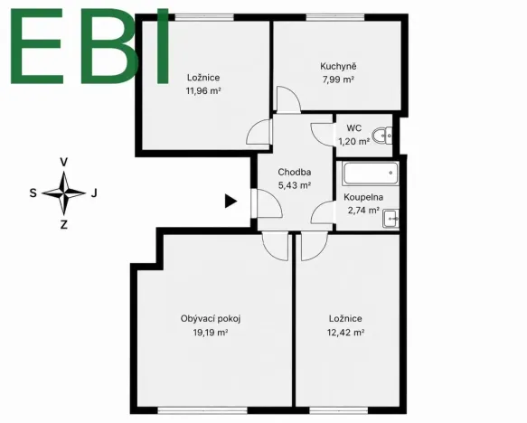 Prodej bytu 3+1, Červený Újezd, U Okálu, 82 m2