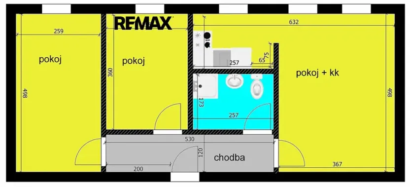 Pronájem bytu 3+kk, Chlumec nad Cidlinou, Rooseveltova, 58 m2