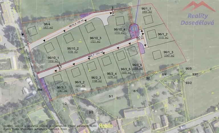 Prodej pozemku pro bydlení, Roblín, Karlštejnská, 1005 m2