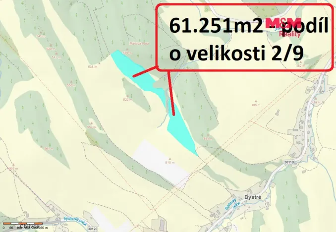 Prodej louky, Stárkov - Bystré, 3342 m2
