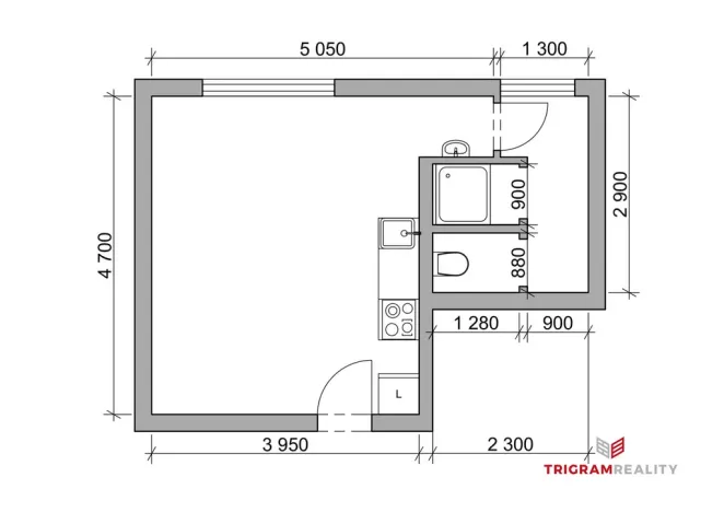 Pronájem bytu 1+kk, Hradec Králové - Piletice, 23 m2