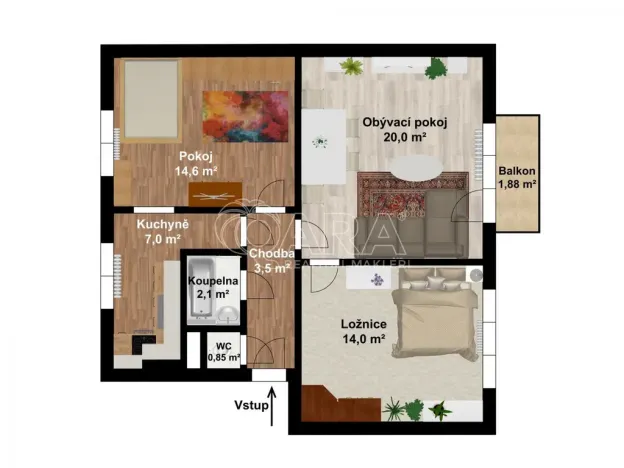 Pronájem bytu 3+1, Nový Jičín, Gregorova, 62 m2