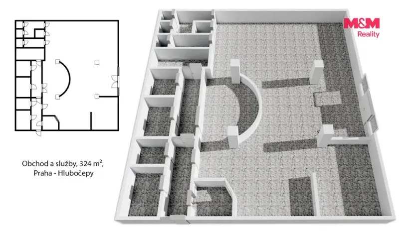 Pronájem obchodního prostoru, Praha, Trnkovo náměstí, 324 m2