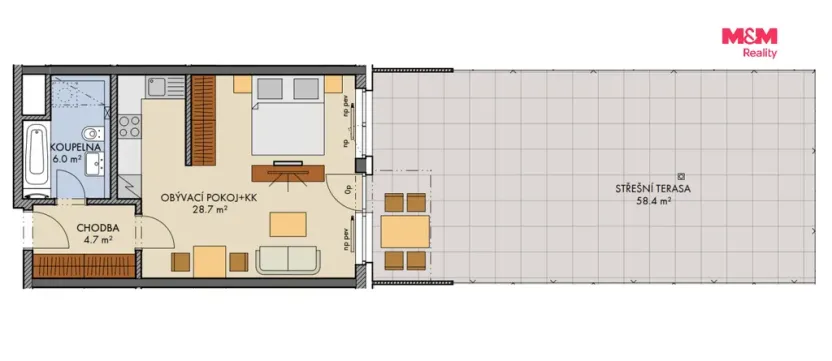 Prodej bytu 1+kk, Praha, Honzíkova, 41 m2