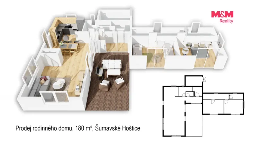 Prodej rodinného domu, Šumavské Hoštice, 180 m2