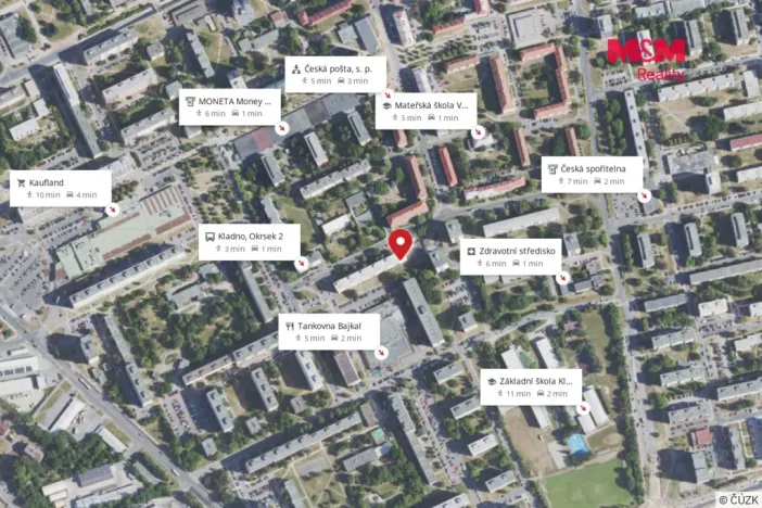 Pronájem bytu 4+1, Kladno - Kročehlavy, Dánská, 70 m2