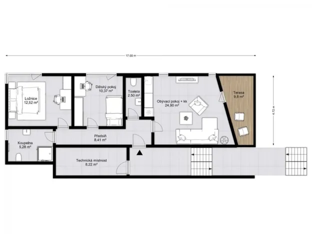 Prodej bytu 3+kk, Mladé Buky, 63 m2