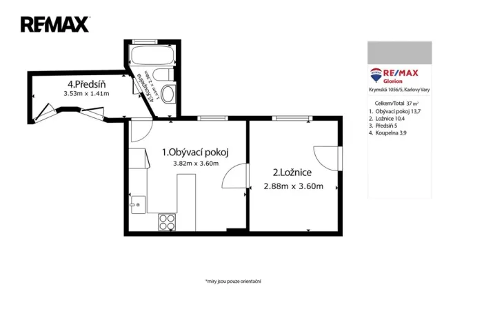 Prodej bytu 1+1, Karlovy Vary, I. P. Pavlova, 37 m2