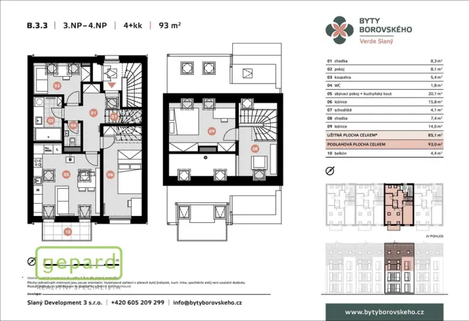 Prodej bytu 4+kk, Slaný - Kvíček, K. H. Borovského, 85 m2