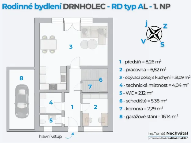 Prodej rodinného domu, Drnholec, Hrušovanská, 118 m2