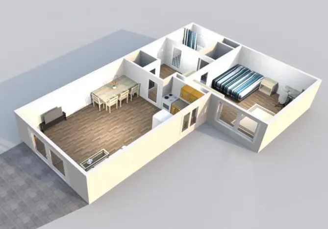 Pronájem bytu 2+kk, Praha - Letňany, Chlebovická, 56 m2