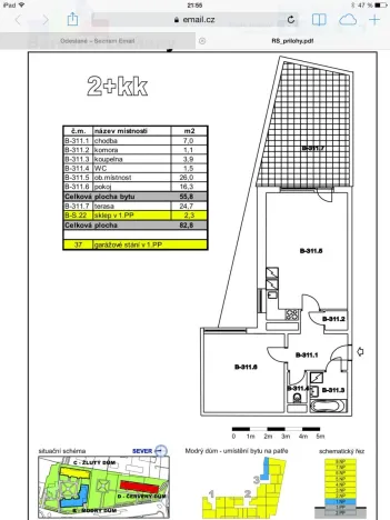 Pronájem bytu 2+kk, Praha - Letňany, Chlebovická, 56 m2