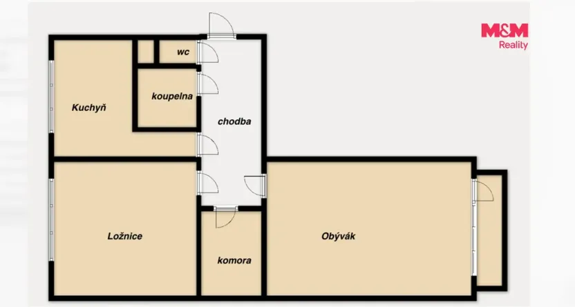 Prodej bytu 2+1, Benešov, Nová Pražská, 62 m2