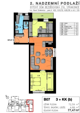 Pronájem bytu 3+kk, Strakonice - Strakonice II, Bezděkovská, 72 m2