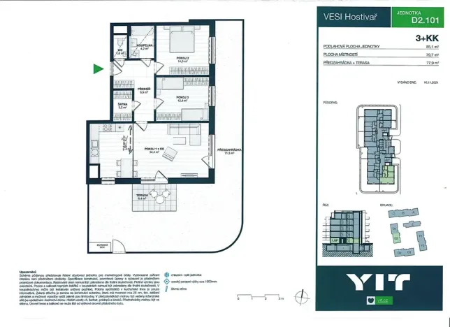 Prodej bytu 3+1, Praha - Hostivař, Nurmiho, 80 m2