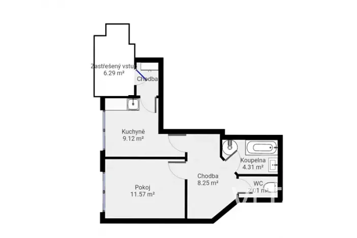 Pronájem bytu 1+1, Praha - Čimice, 37 m2