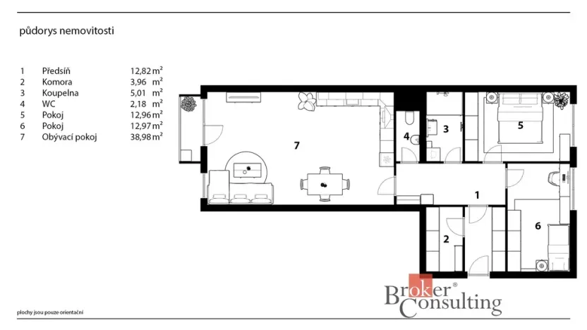 Pronájem bytu 3+kk, Hradec Králové - Pražské Předměstí, Kollárova, 89 m2