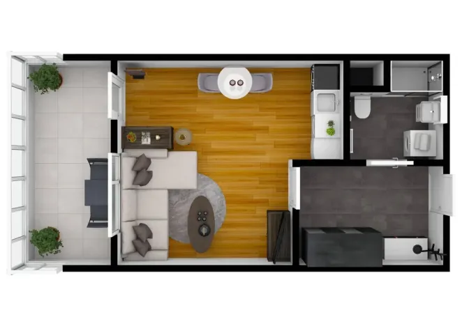 Pronájem bytu 1+kk, Praha - Michle, V dolině, 40 m2