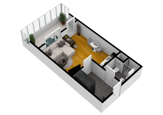 Pronájem bytu 1+kk, Praha - Michle, V dolině, 40 m2