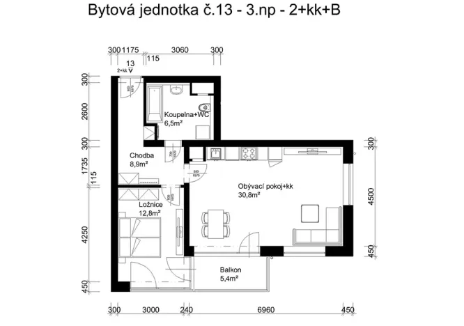 Prodej bytu 2+kk, Lanškroun, Vančurova, 59 m2