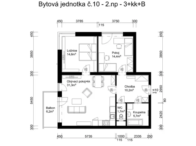 Prodej bytu 3+kk, Lanškroun, Vančurova, 78 m2