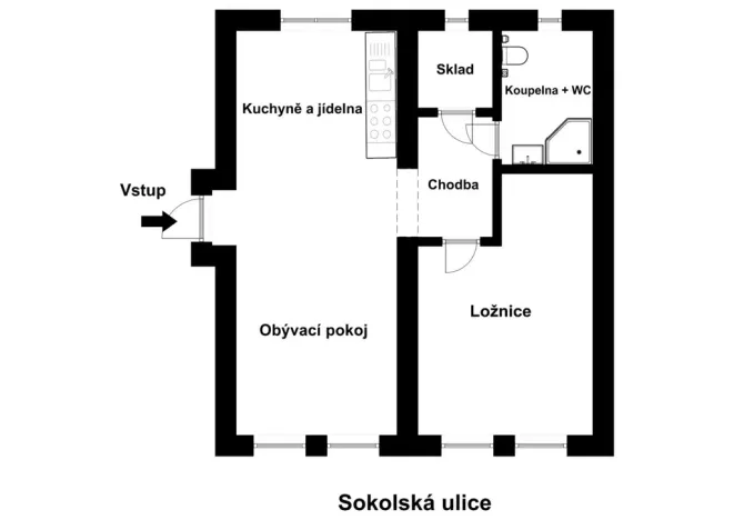 Pronájem bytu 2+kk, Česká Lípa, Sokolská, 56 m2