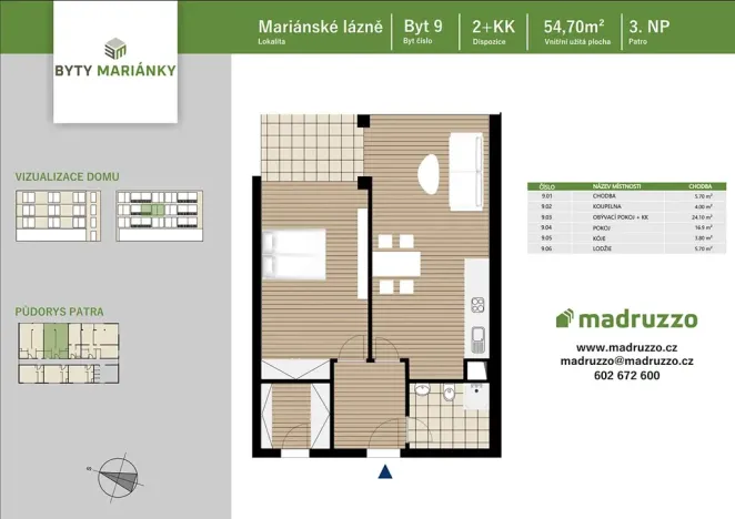 Prodej bytu 2+kk, Mariánské Lázně, Husova, 54 m2