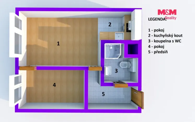 Prodej bytu 2+kk, Teplice, Pražská, 39 m2