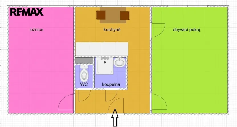 Prodej bytu 2+1, Úpice, Sládkova, 54 m2