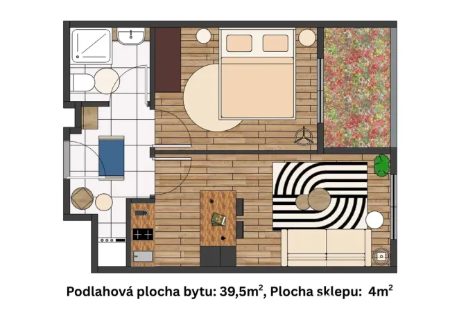 Pronájem bytu 2+kk, Praha - Strašnice, Počernická, 40 m2