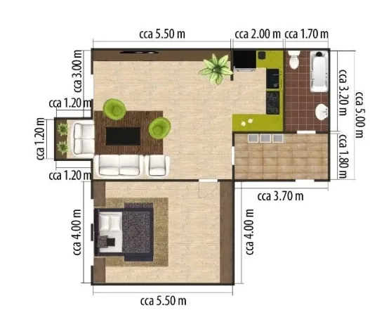 Pronájem bytu 2+kk, Teplice, 69 m2
